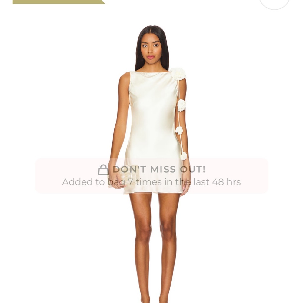 Lovers + Friends Cream Backless Dress with Floral Details